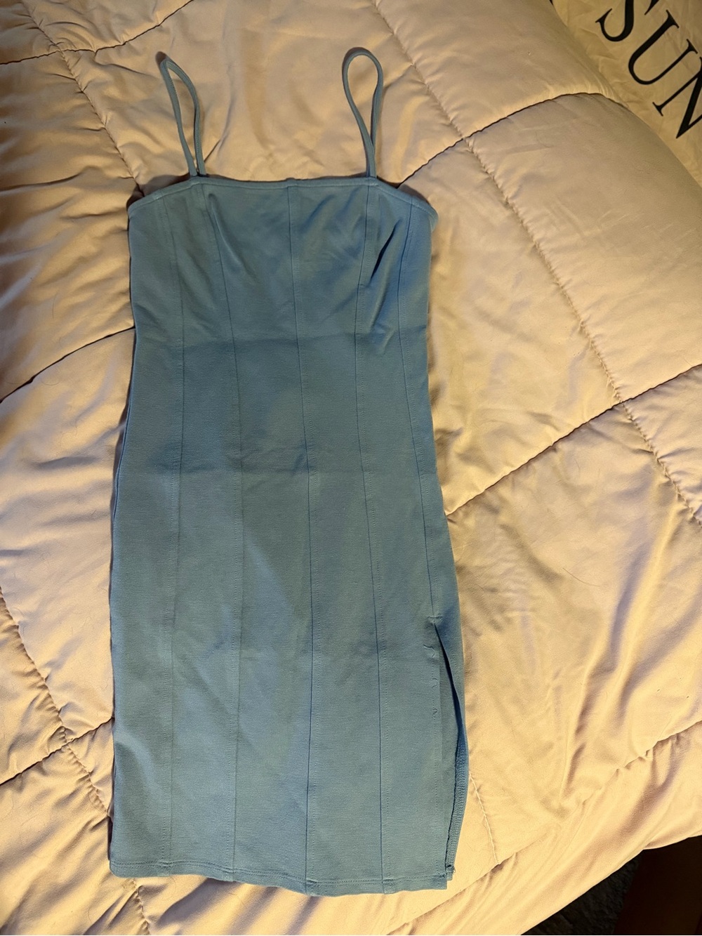 Forever 21 Sky Blue Midi Bodycon Dress